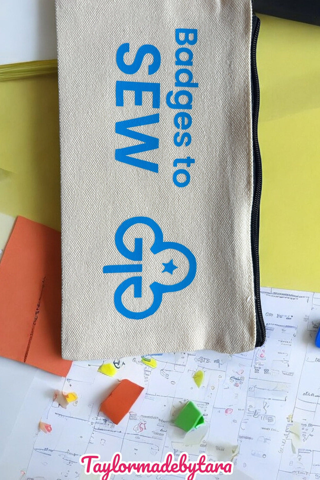 Girl Guiding, Rainbow, Brownie, Guides, Rangers, Trefoil leaders Sew and Swap badge pouches Great Gift.